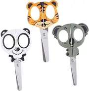 Handmade Round-head Safety Scissors for Boys and Girls Set of 3 Animal Designs Safe for Toddlers