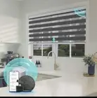 Zebra Design Roller Window Shades, Motorized-Remote, Privacy Blinds 34x72