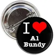 [Generic] I Love (heart) Al Bundy 80's Throwback Collectible Button Badge Pinback, 1.5 inches, 1.5", Metal, no gemstone