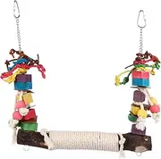 Parliky Cotton Rope Bird Swing for Parrots Chewing Biting Perch Durable Bird Swing for Play and Exercise Activities