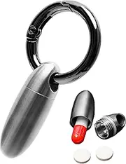 Titanium Pill Holder – Medication Case | Travel Medicine Container, Organizer, Key Chain Pill Holder Compact Secure Storage Box For Hiking, Purse, Backpack, Use