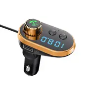 3.1A Mutil Ports bluetooth Digital Display FM Transmitter Fast Charging Car Charger For iPhone 8Plus 11 Pro Huawei P30 Pro S10+ Note 10 ORANGE COLOR