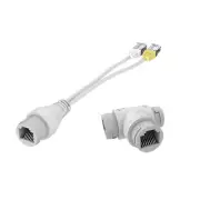 1Set POE Splitter 2-in-1 Network Cabling Connector Three-way RJ45 Adapter Part