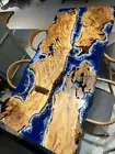 Ocean Epoxy Dining Table Top - Live Edge Walnut Counter Desk - Home Decor