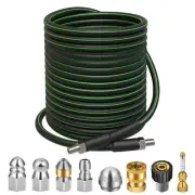 Sewer Jetter Kit for Pressure Washer 100 FT, 5800 PSI Pressure Drain Cleaner ...