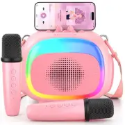Mini Karaoke Machine for Kids, Portable Bluetooth Karaoke Speaker with 2