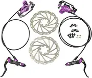 JUIN TECH DB1 MTB E-bike Hydraulic Dual-Piston Disc Brake Set(F+R) w/160mm Rotor, Purple, JT2268