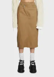Camel Frenemy Lunch Midi Skirt