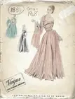 1948 Vintage VOGUE Sewing Pattern B34" EVENING DRESS & SCARF (1851)