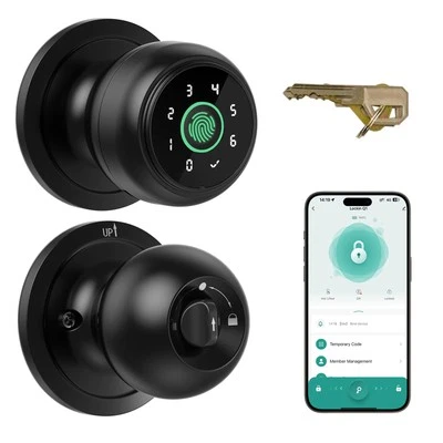 4 in 1 Biometric Door Lock Fingerprint Door knob with Keypad, Auto Door Lock ...