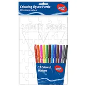 Sydney Swans AFL Colouring Jigsaw Puzzle And Marker Set