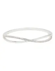 Mocha Infinity Bangle - Silver
