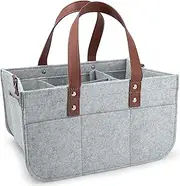 Mtxorvix Baby Diaper Caddy Organizer, Large Capacity Baby Diaper Caddy Organizer, Luxury Diaper Organizer, Portable Nursery Essentials Storage Diaper Caddy for Newborn Boy and Girl (Grey)