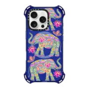 iPhone 16 Pro Bounce Case MagSafe Compatible Painted Elephants Clear