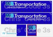 Code 3 Adhesive Vinyl Trailer Decal - WS Transportation - 1/50 1/76 1/148