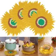 Set of 4 Silicone Trivets for Hot Pots and Pans Dishes Mats Non-Slip Heat