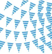 236 ft White Blue Checkered Pennant Flags, Auto Car Dealership Lot Advertising