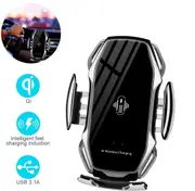 Catzon Wireless Fast Car Charger A5 10W with Smart Sensor Car Mount For iPhone/Samsung - Silver