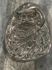 Mexican PEWTER Christmas SANTA Clause Nut Candy Dish Bowl - NEW