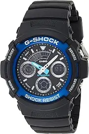 [Casio] G-Shock AW591-2 Analog Digital Black Strap Unisex Adult Watch, Blue/Black Dial, 52 × 46.4 × 14.9 mm