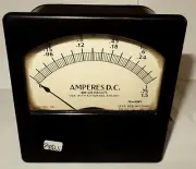 Weston DC Square Panel Ammeter Amp Meter Amperes 0-.3 / 0-.75 / 0-1.5 Amperes
