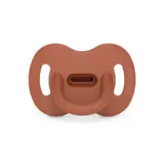 Suavinex Colour Essence All Silicone Soother with SX Pro Physiological Teat - Brick Red
