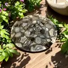 Natural Agate Bedside Table Top Handmade Art Geode Stone Centerpiece Furniture