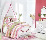 Lilly Pulitzer Pottery Barn Kids Mocean eyelet White lace pink Bed Canopy NWT
