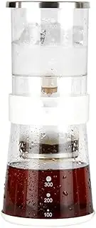 Drip Cold Brew Coffee Maker Set in Stainless Steel and Glass Materials for Home Office, Drip Coffee Brewer Carafe with Adjustable Rate Coffee Pots