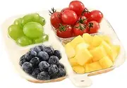 Divided Plates for Kids | Four-Grid Divided Seasoning Plate,Square Fruit Dish Household Dishwasher-Safe Tableware Compartmentalized for Home Travel Family Gatherings