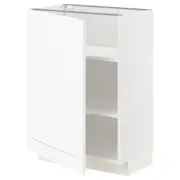 METOD base cabinet with shelves, white Enköping/white wood effect, 60x37x80 cm