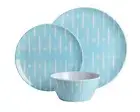 Wanda June Home Retro Renegade 12-Piece Melamine Dinnerware Set, Blue