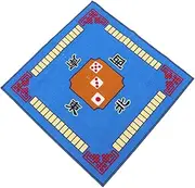 Kisangel 1PC Mahjong Mat Blue Square Shape Slip Board Game Cushion for Poker Domino Mahjong Use Noise Reduction Friction Resistant with Backing