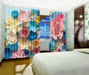 3D Color Flower 50 Blockout Photo Curtain Print Curtains Drapes Fabric Window AU