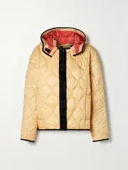 [P.E NATION] P.E NATION - Advocate Hooded Webbing-trimmed Quilted Recycled Shell Jacket - Beige - x large x large Neutrals