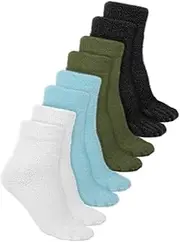 [Bencailor] 4 Pair Women's Toe Socks Colorful Toe Separator Socks Fuzzy Warm Five Toe Sock for Ladies Winter Running