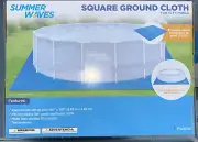 Summer Waves Square Ground Cloth for Above Ground 15ft Swimming Pools 190 x 190"