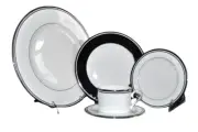 LENOX Fine China Federal Black 5 Piece Place Setting Dinnerware New