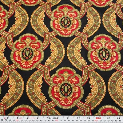 Christmas Presence April Cornell for Moda Black Cotton Fabric by the HALF YARD