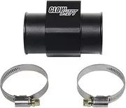 GlowShift 44mm 1-3/4" Radiator Hose Attachment Adapter for Water Coolant Temperature Gauge Sensor - Includes Hose Clamps