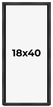 18x40 Shadow Box Frame Grey Charcoal Black | 0.875 Inches Deep | Solid Wood Shad