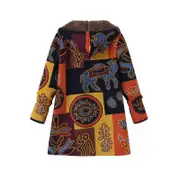 Nevenka Womens Winter Printed Fleece Jacket Casual Sherpa Lined Fuzzy Jacket-OracleYellow