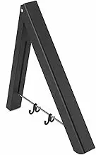 Wall Mounted Drying Rack Portable Folding Clothes Hanger Hotel Wall-Mounted Bathroom Drying Rack Coat Hangers(Black,Single)