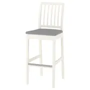 EKEDALEN bar stool with backrest, white/Orrsta light grey, 75 cm