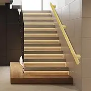Gold Staircase Handrail for Indoor & Outdoor Steps, 1m 2m 2.5m 3m 3.5m 4m Square Pipe Stair Banister Handrail Exterior Hand Railings for Wall Mount Support(9.2ft/280cm)