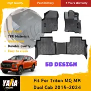 YARA 5D TPE Premium Floor Mats for Triton MQ MR Dual Cab 2021+ waterproof