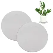 2-Pack Plant Coasters, 25cm Quick Dry Round Diatomaceous Mat[White]