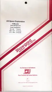 Showgard Stamp Mount Set US Space Exploration Sheets - CLEAR - Pack of 5 PRECUT