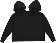 [Hemore] Couple Hoodie, 2 Person Hooded Sweatshirt, Long Sleeve Matching Hoodies Pullover for Couples Wearing (Black)