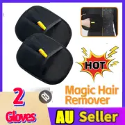 Electrostatic Pet Hair Removal Gloves Brush , Double-sided Pet Grooming Gloves